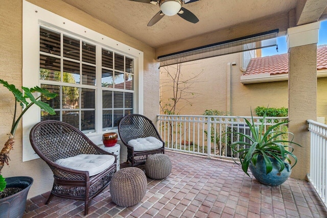 view of patio / terrace with ceiling fan