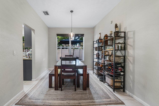 view of tiled dining area