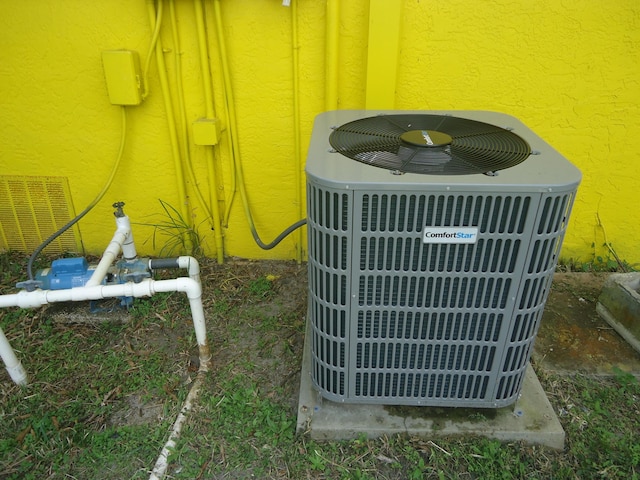 exterior details with central air condition unit