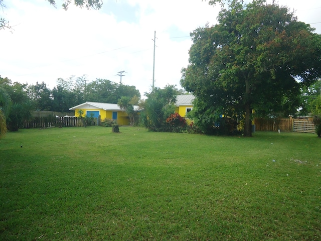 view of yard with fence