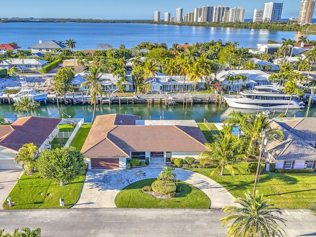 1170 Fairview Ln, Singer Island, FL 33404 - bird's eye view with a residential view and a water view