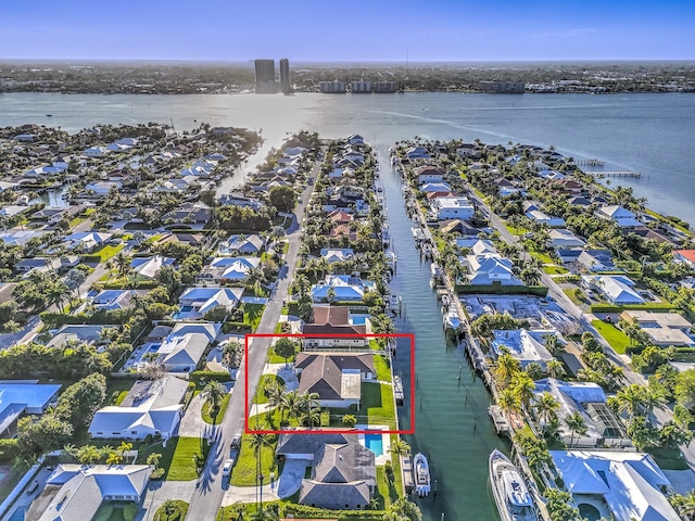 1170 Fairview Ln, Singer Island, FL 33404 - birds eye view of property with a residential view and a water view
