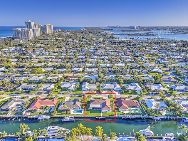 1170 Fairview Ln, Singer Island, FL 33404 - bird's eye view featuring a residential view and a water view