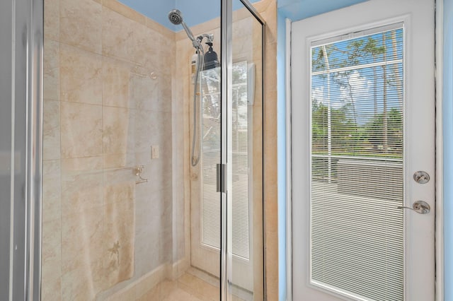 bathroom featuring walk in shower