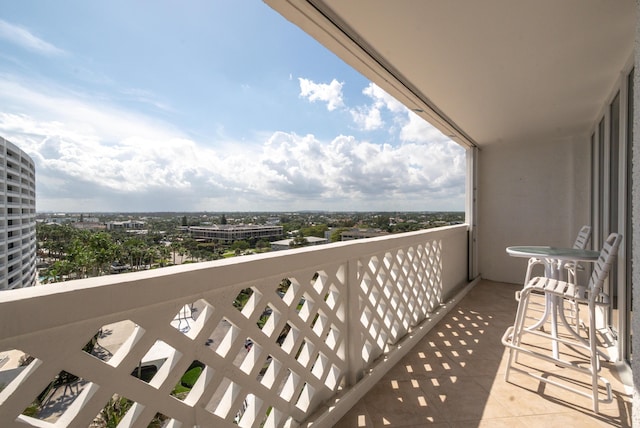 balcony with a view of city