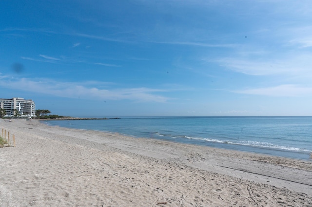 view of water feature featuring a view of the beach