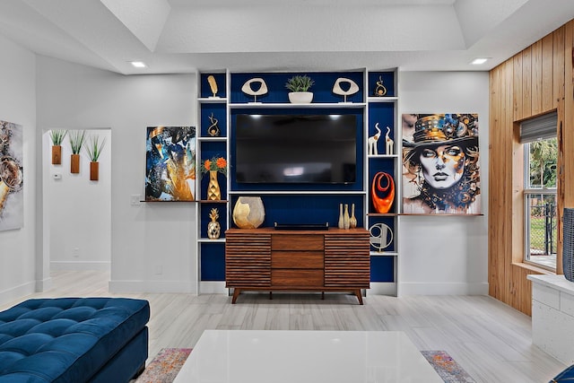 living room featuring hardwood / wood-style flooring