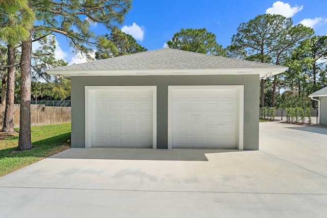 view of garage