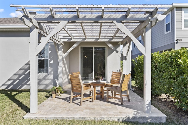 view of patio with a pergola