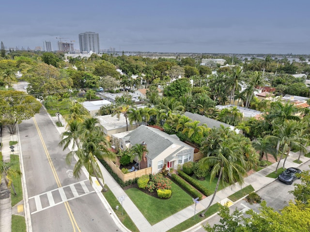 aerial view featuring a city view