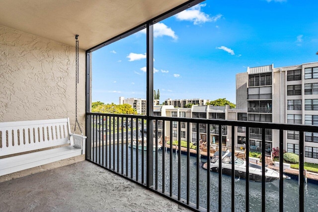 balcony with a water view