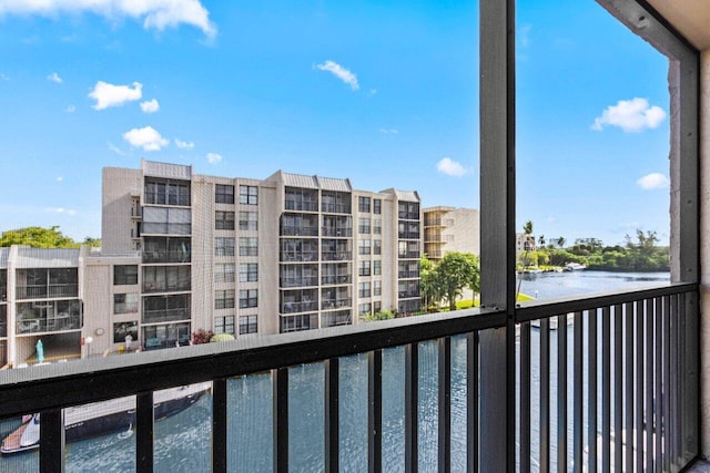 balcony with a water view