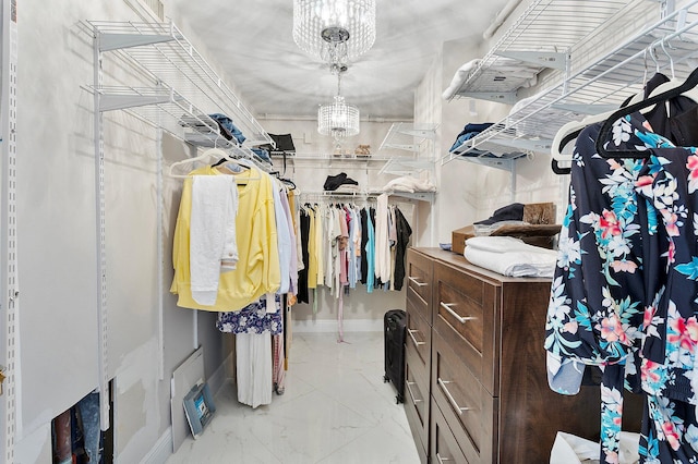 4545 N Ocean Blvd Unit 3A, Boca Raton, FL 33431 - walk in closet featuring light marble finish floors