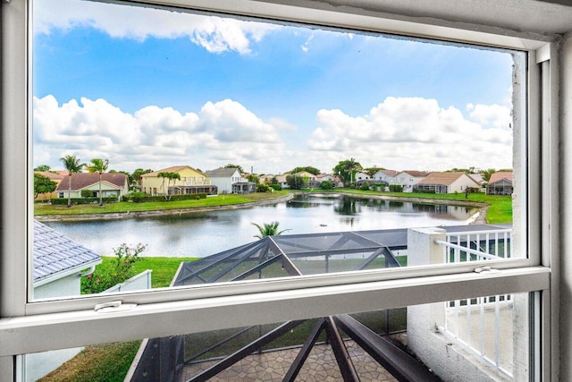 property view of water featuring a residential view