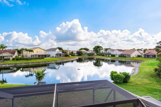 property view of water with a residential view