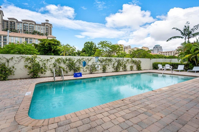 view of pool featuring a patio area