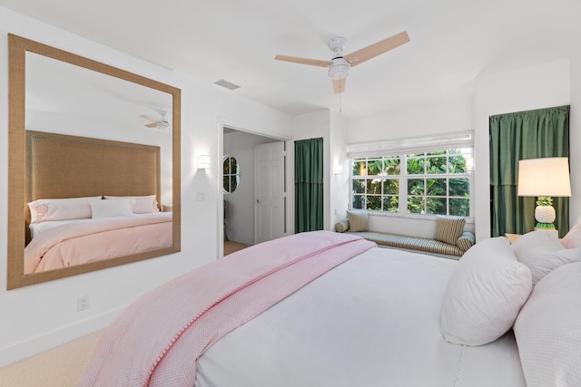 bedroom with ceiling fan