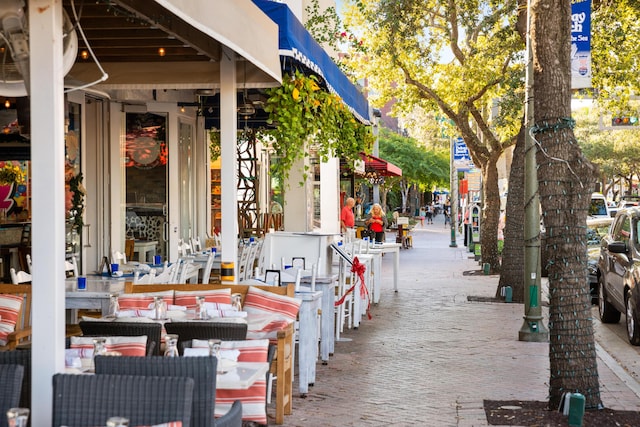 view of community featuring an outdoor hangout area