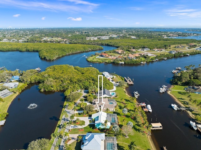 2666 SE Erickson Dr, Port Saint Lucie, FL 34984 - bird's eye view with a water view