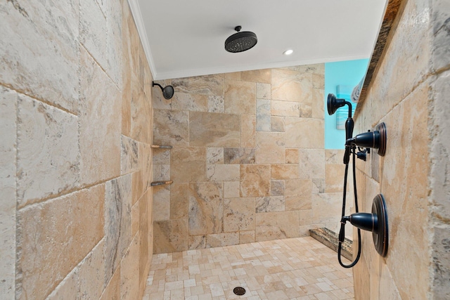2666 SE Erickson Dr, Port Saint Lucie, FL 34984 - interior details featuring crown molding and tiled shower