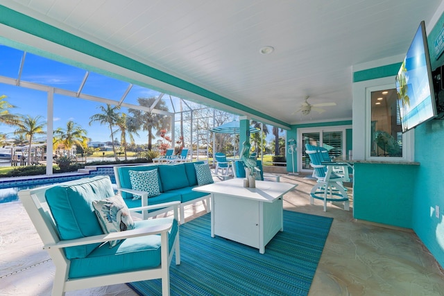 2666 SE Erickson Dr, Port Saint Lucie, FL 34984 - sunroom featuring ceiling fan