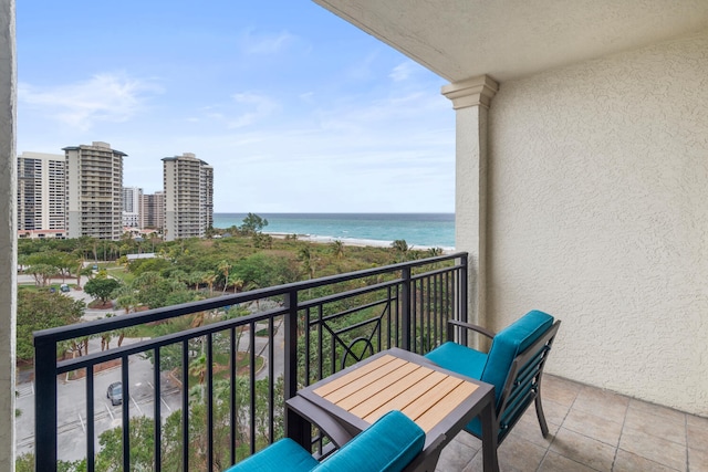 balcony with a water view