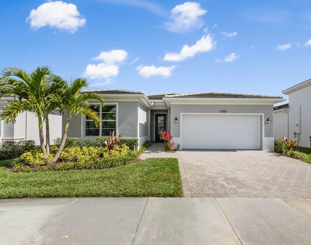 view of front of house with a garage