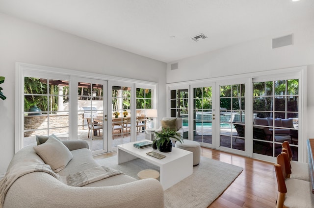 sunroom with french doors