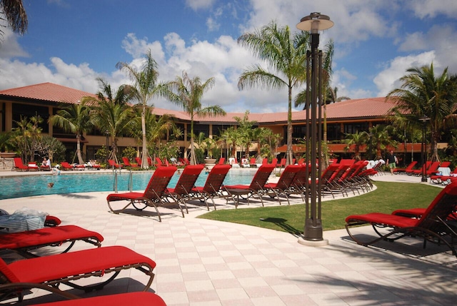 view of pool with a patio area