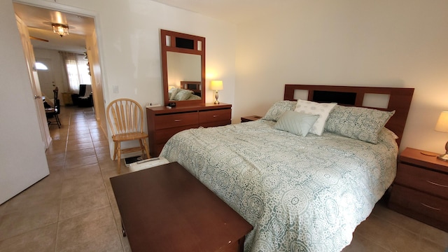 view of tiled bedroom