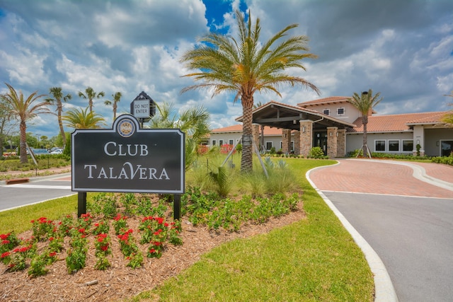 view of community sign