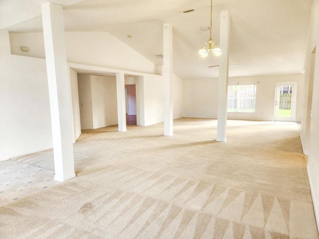 basement featuring light colored carpet