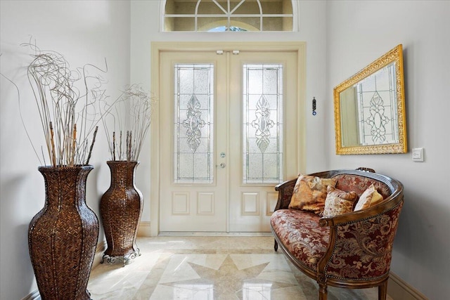 entryway with french doors