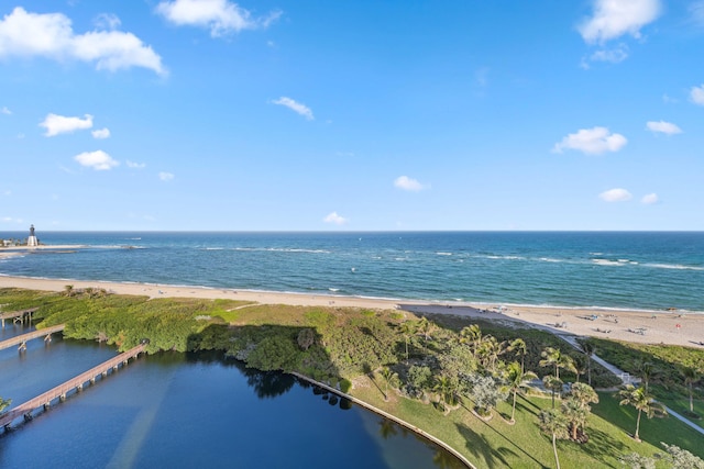 water view with a view of the beach