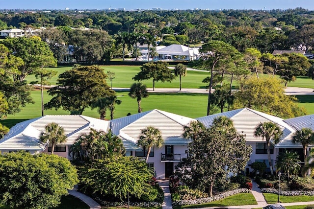 aerial view featuring golf course view