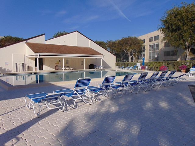 view of pool with a patio area