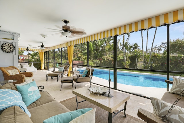 10174 Dogwood Ave, Palm Beach Gardens, FL 33410 - view of pool featuring ceiling fan