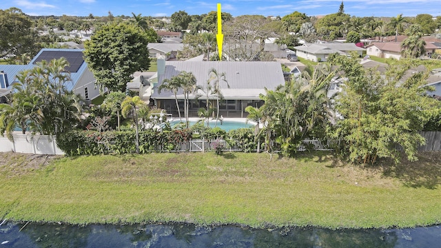 10174 Dogwood Ave, Palm Beach Gardens, FL 33410 - aerial perspective of suburban area with a pool and a large body of water