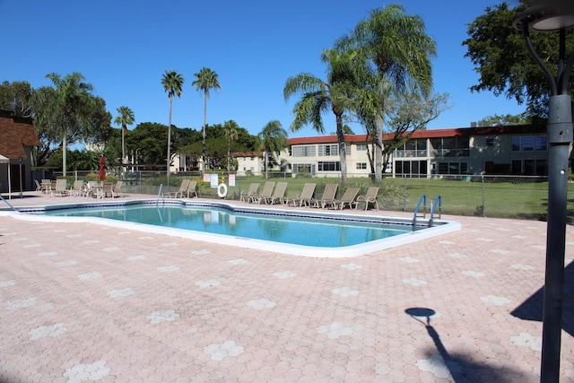 view of pool featuring a patio area