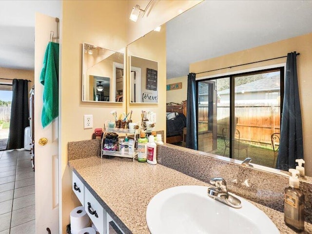 bathroom featuring tile patterned floors and vanity