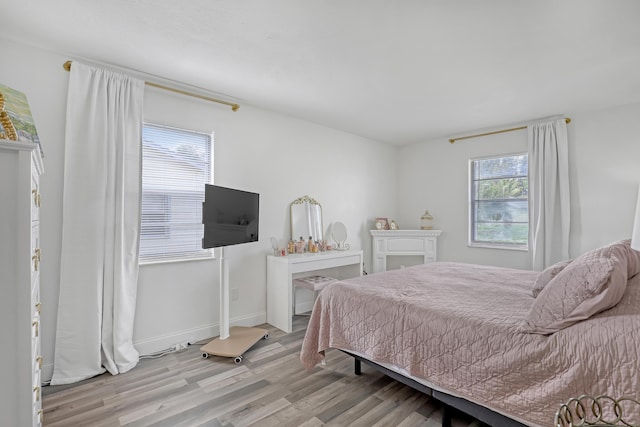 bedroom featuring light hardwood / wood-style flooring