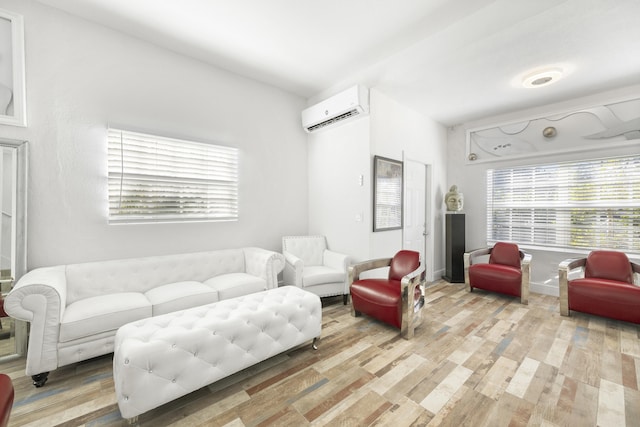 331 NW 1st Ave, Boynton Beach, FL 33435 - living room featuring a wall unit AC and light hardwood / wood-style floors