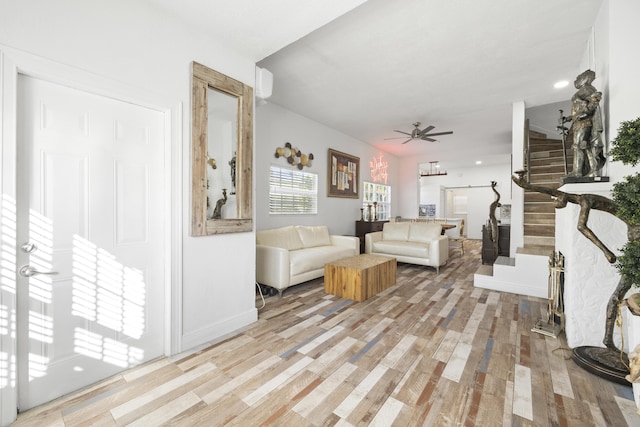 331 NW 1st Ave, Boynton Beach, FL 33435 - living room with ceiling fan and light wood-type flooring