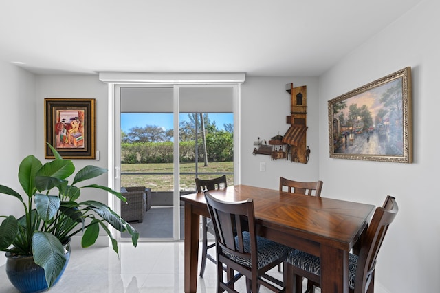 view of dining area