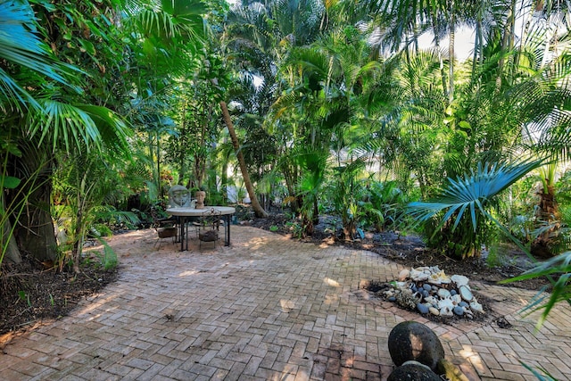 view of patio featuring outdoor dining area