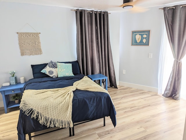 bedroom featuring light hardwood / wood-style flooring