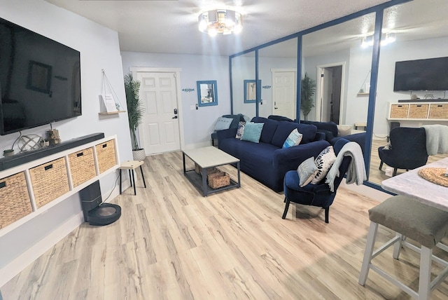 living room featuring light hardwood / wood-style floors