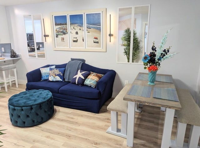 living room with wood-type flooring