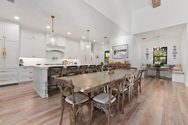 dining room with light hardwood / wood-style floors