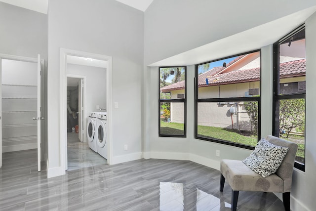 interior space featuring independent washer and dryer